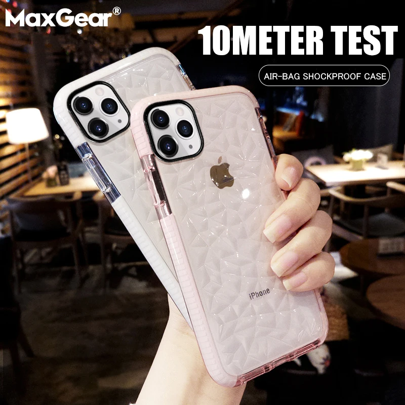 Роскошный прозрачный чехол со стразами для iPhone X XR XS Max мягкий из ТПУ