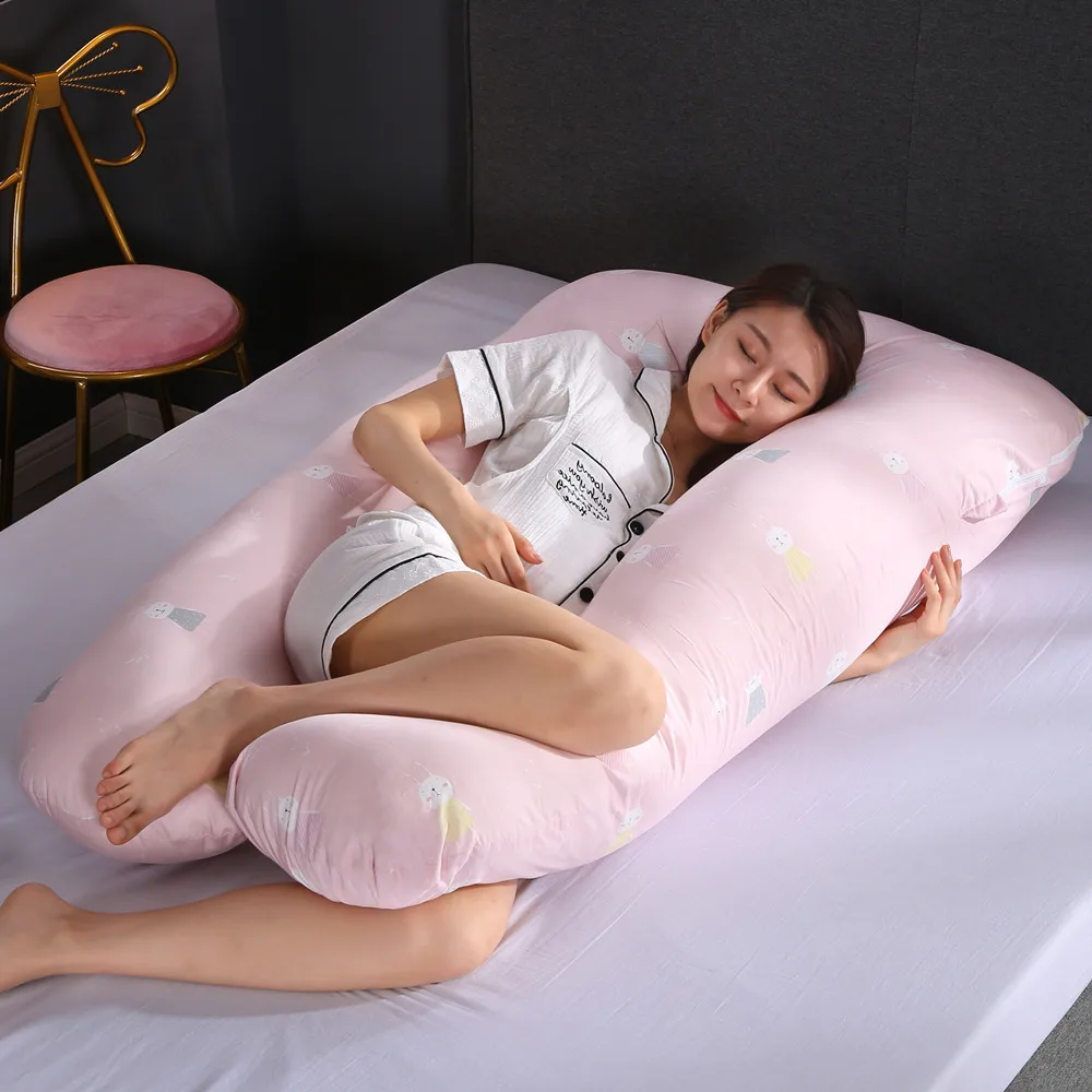 Подушки спальные подушки для беременных женщин, мягкие хлопковые дышащие u-образные постельные принадлежности для беременных