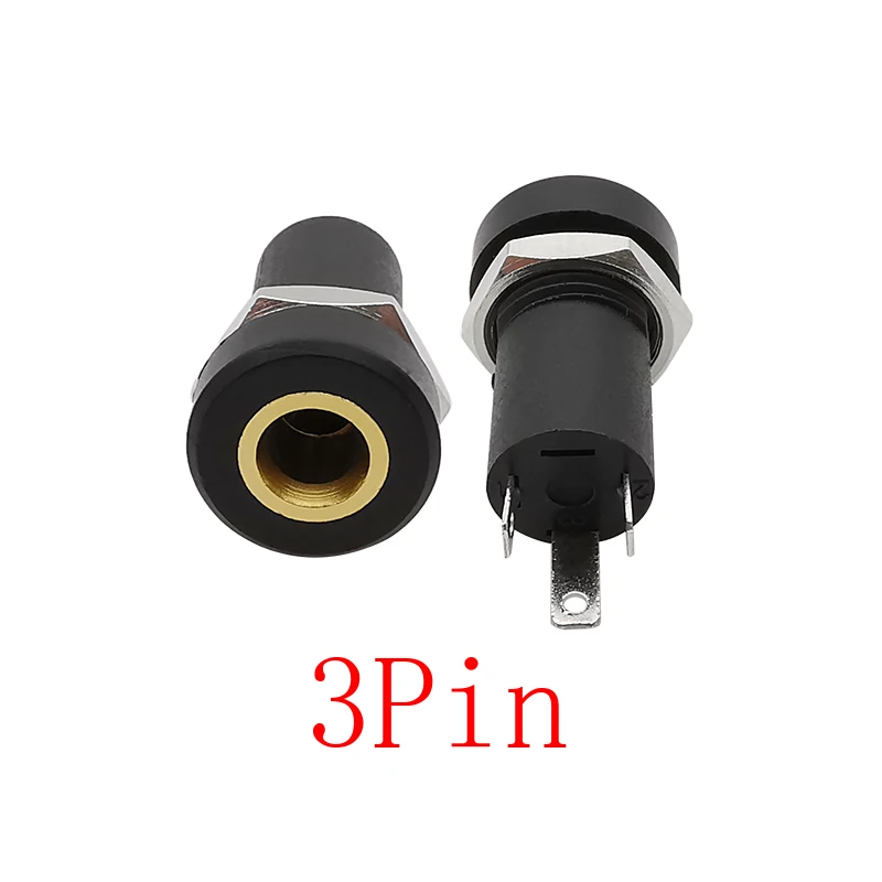 3/4 Pin 3.5mm Audio Jack Socket 3/4 Pole Stereo Solder Panel Mount 3.5 mm Headphone Female Socket Connector With Nut audio jack socket
