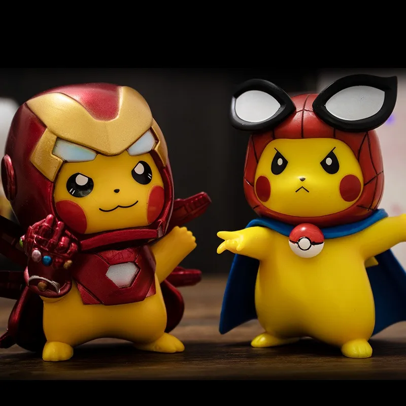 Фигурка героя Marvel Железный человек Человек-паук Пикачу куклы Покемон