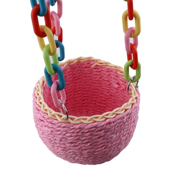 

1pc Bird Chew Toy Parrot Parakeet Budgie Cockatiel Cage Perch Hanging Swings Cage Colorful Swing Hanging Toy
