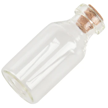 

10x Blank Tiny Small Transparent Message Bottles Vials glass bottle with cork