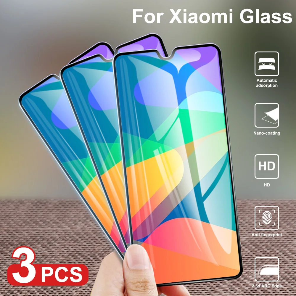3 шт. закаленное стекло для Xiaomi Redmi Note 8 6A 7A 5 Полное покрытие Защита экрана 7 MiA3 8Pro S2