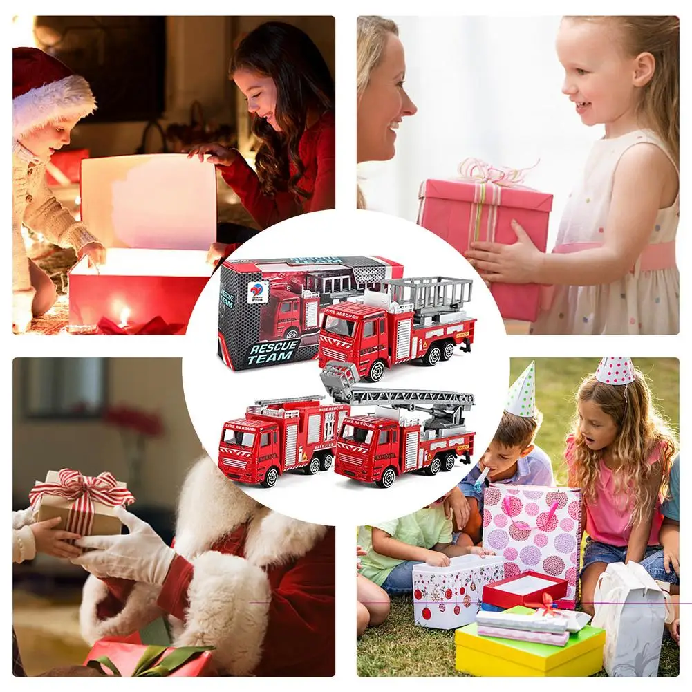 

Realistic Fire Engine Toys Fire Truck Vehicle Toy Set Emergency Fire Rescue Truck Ladder Truck Fireman Role Playing Toys Ed