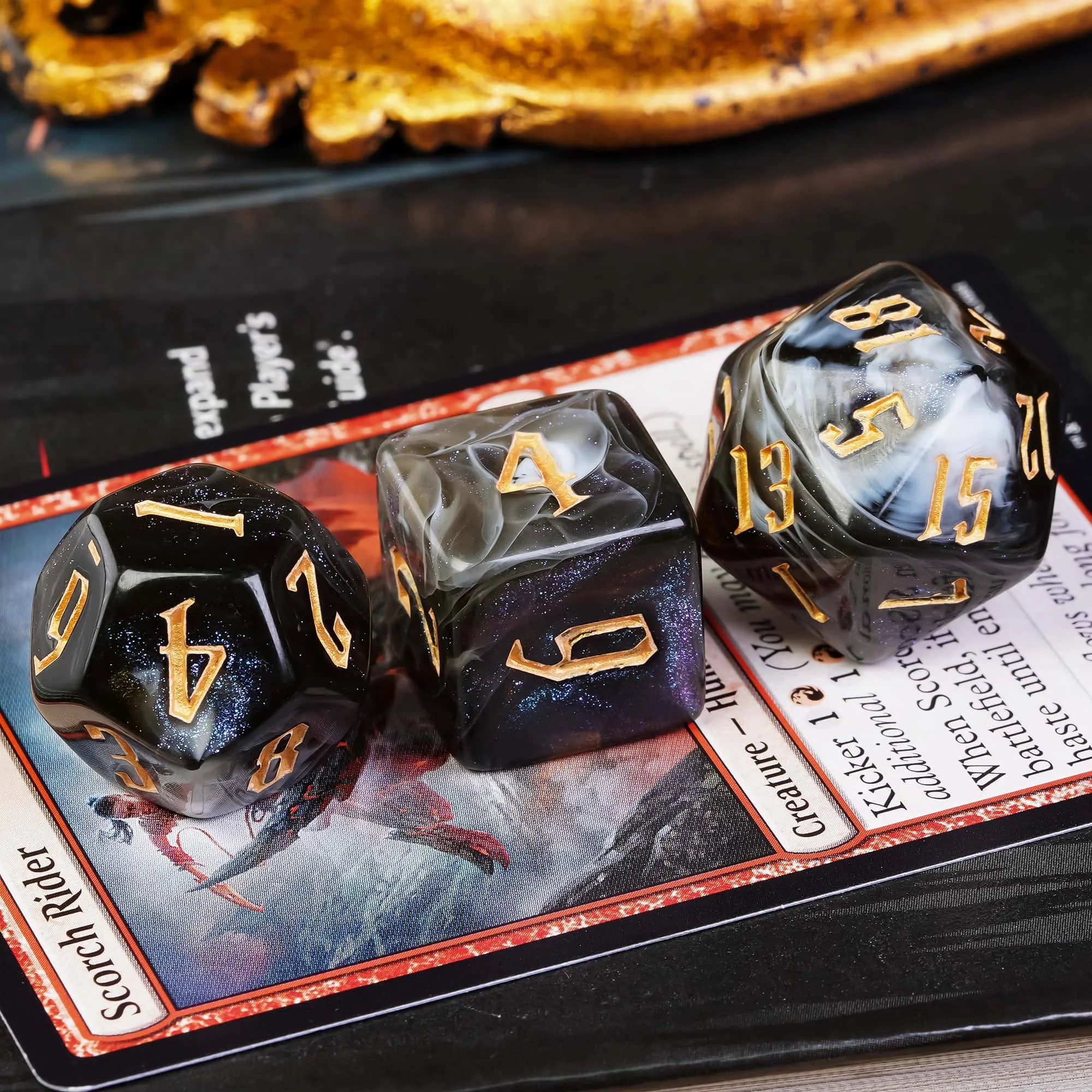 Poludie 7Pcs/Set DND Glitter Dice Set D4-D20 Multicolor Polyhedral D&D Dice for Dungeons and Dragon Role Playing Board Games