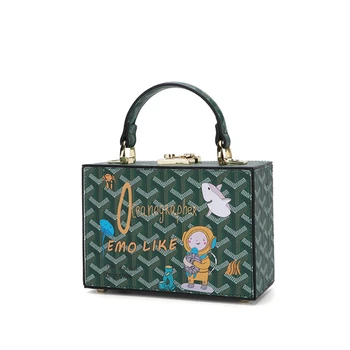 

Drawing Pattern Hand Bag for Women 2020 Fshion Trending Box Bags and Handbags Ladies Shoulder Chain Messenger Bag Louis Brand cc