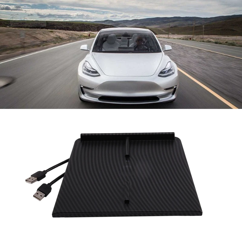 

10W Fast Charger Dual Mobile Phone Wireless Charging Board Central Control Qi Wireless Charger, for Tesla Model3