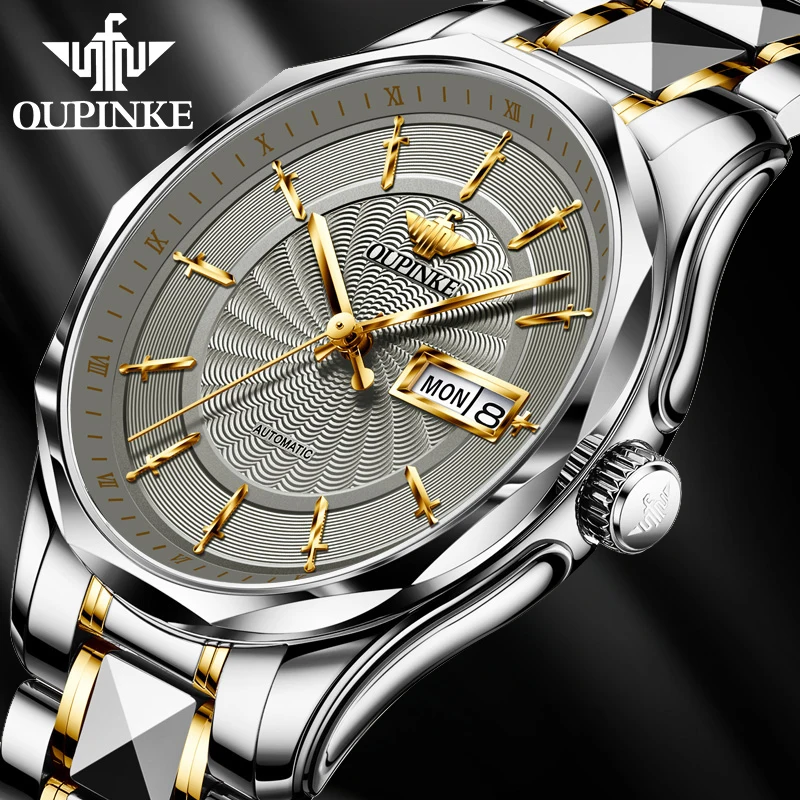Men Watch Mechanical-Watches OUPINKE Waterproof Automatic Luxury Top-Brand Relogio 