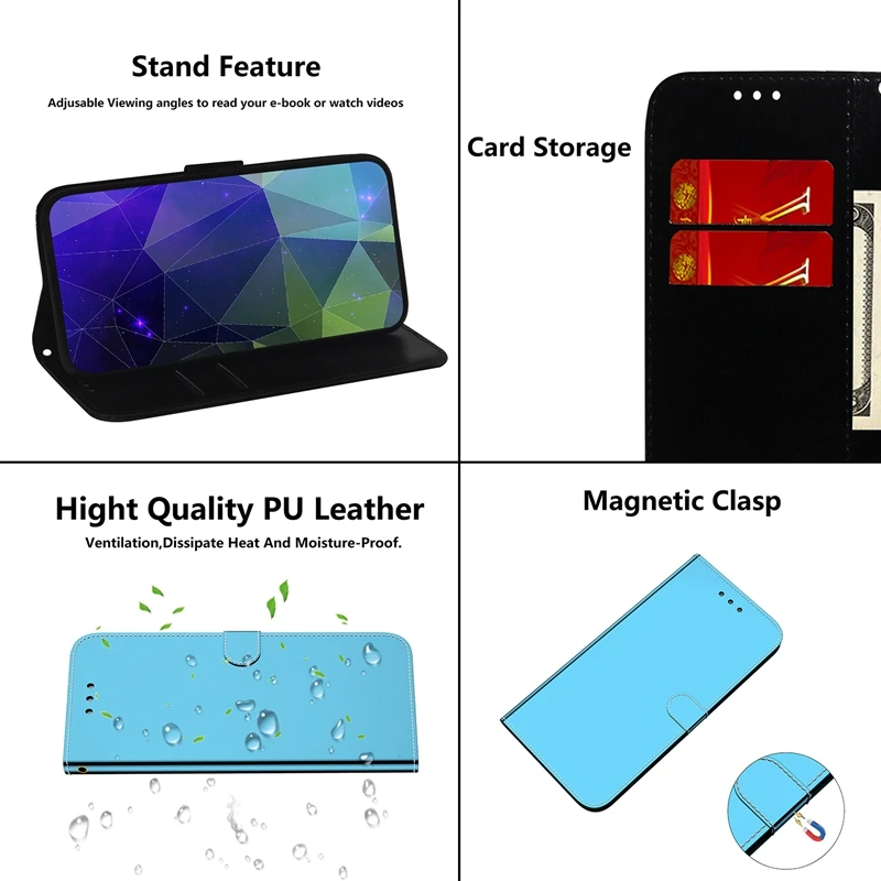 Для Moto E6 Plus чехол 6,1 ''зеркальный кожаный флип-чехол для Motorola Moto E6s e6plus E 6 Plus Чехол-бумажник