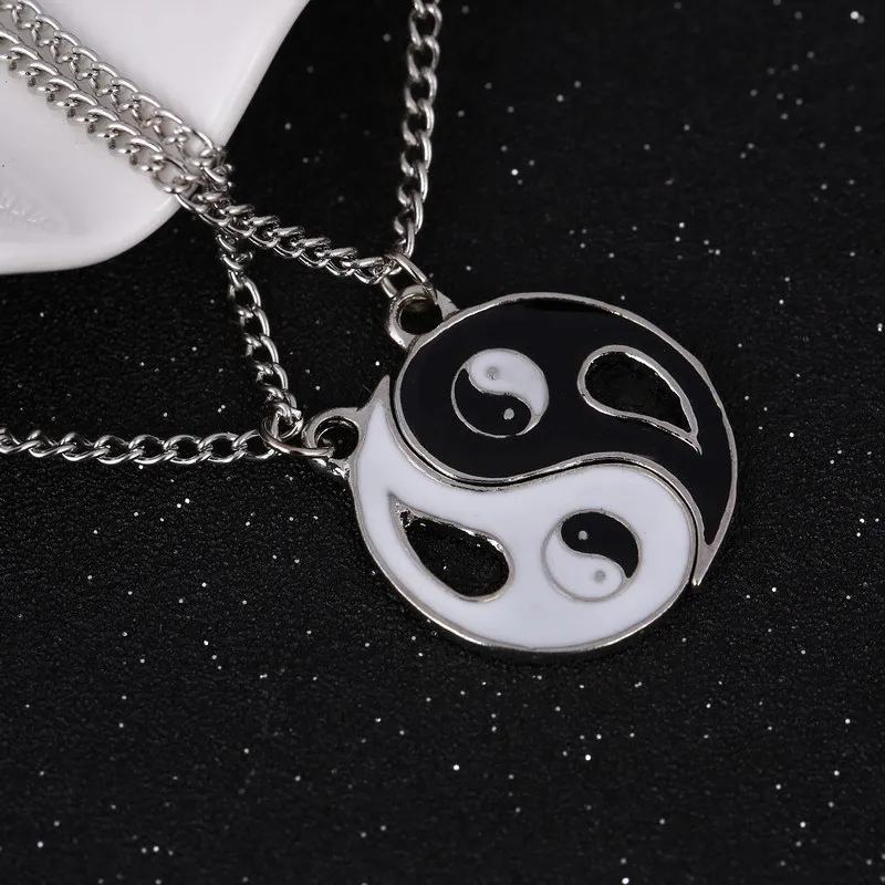 2 шт./компл. Китайский Мистический Yin Yang ожерелья для Для женщин тайцзи Багуа