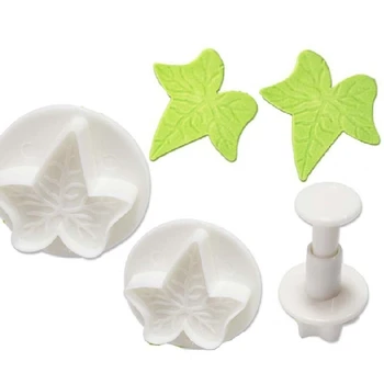 

Christmas Bakeware 3Pcs/Set Maple Leaf Shape Fondant Cookie Cake Sugarcraft Plunger Cutters Mold Tools Specialized Baking Mold