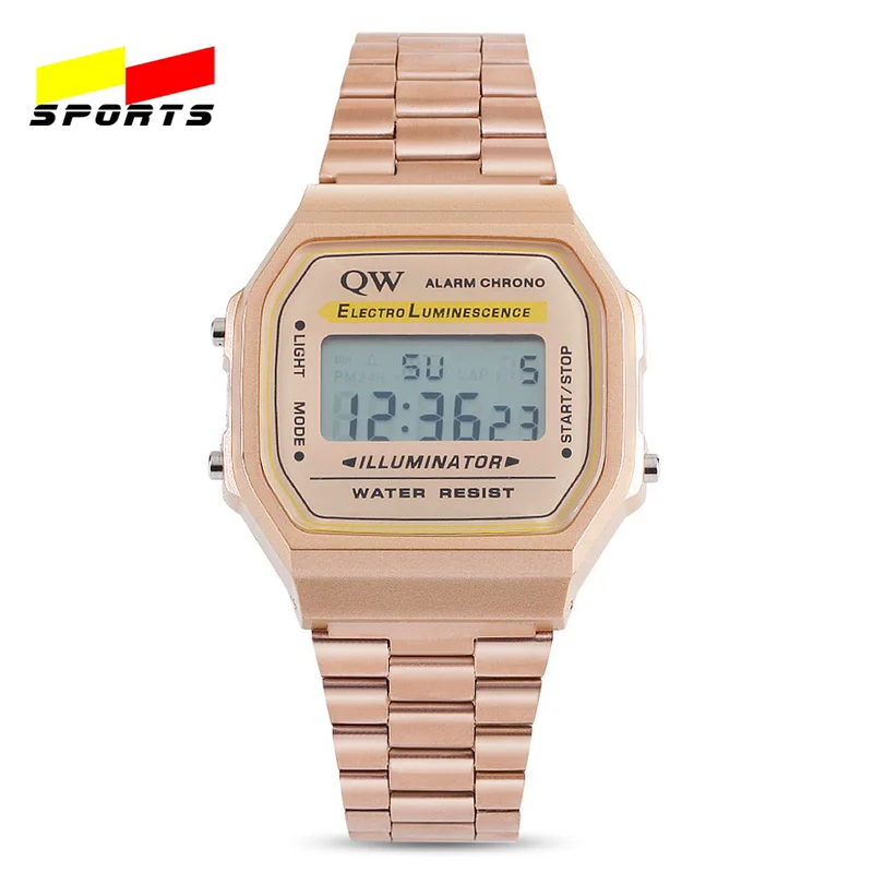 QW Sports Hot Sale Ladies Watches Stop Waterproof Digital Women OEM Sport Watch