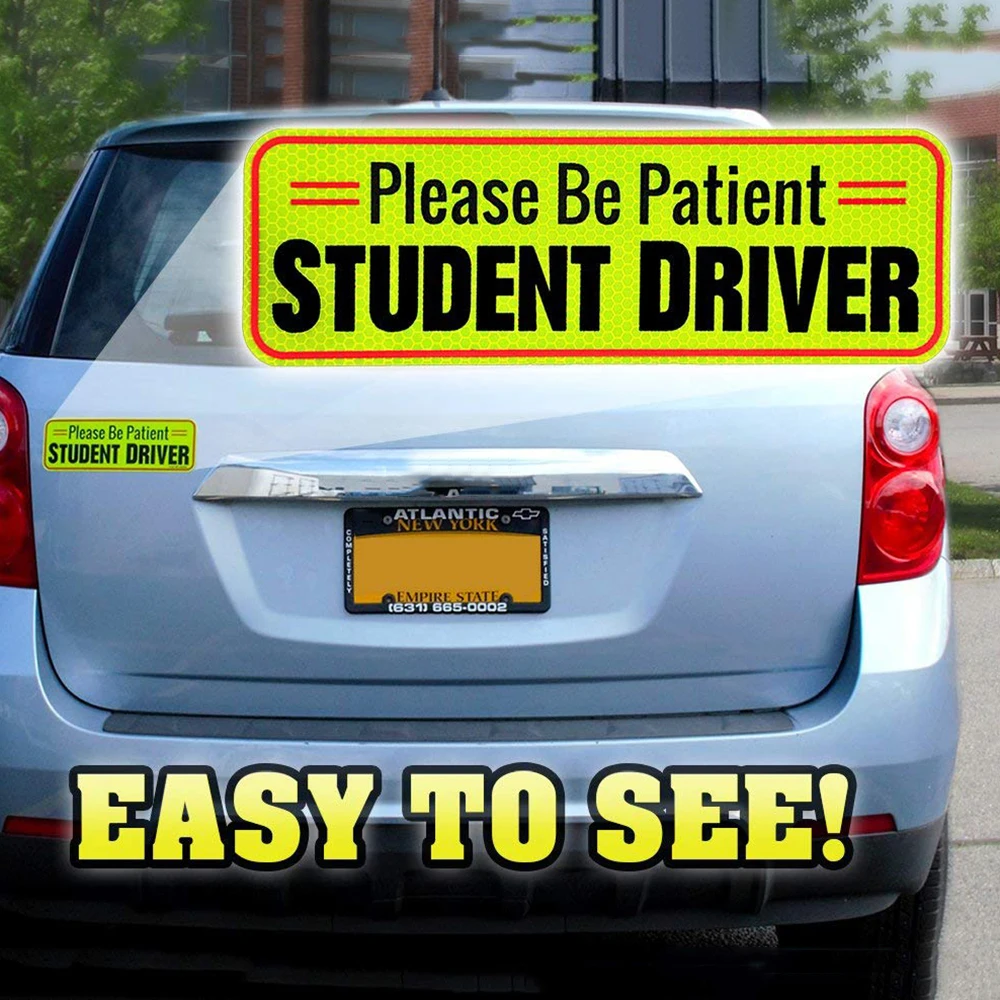 

Reflective WARNING Car Sticker STUDY DRIVER Car Safety Decal Practice Driving Mark Magnets for Car Door Back Box Accessories