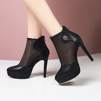 

Karinluna New Arrivals High Quality Mesh Platform Fetish High Heel Big Size 43 Party Women Shoes Woman Summer Boot Sandals