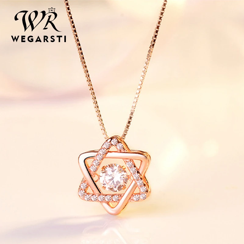 WEIGARSTI чистого серебра 925 пробы серебро Roset Золотое сердце ожерелья с