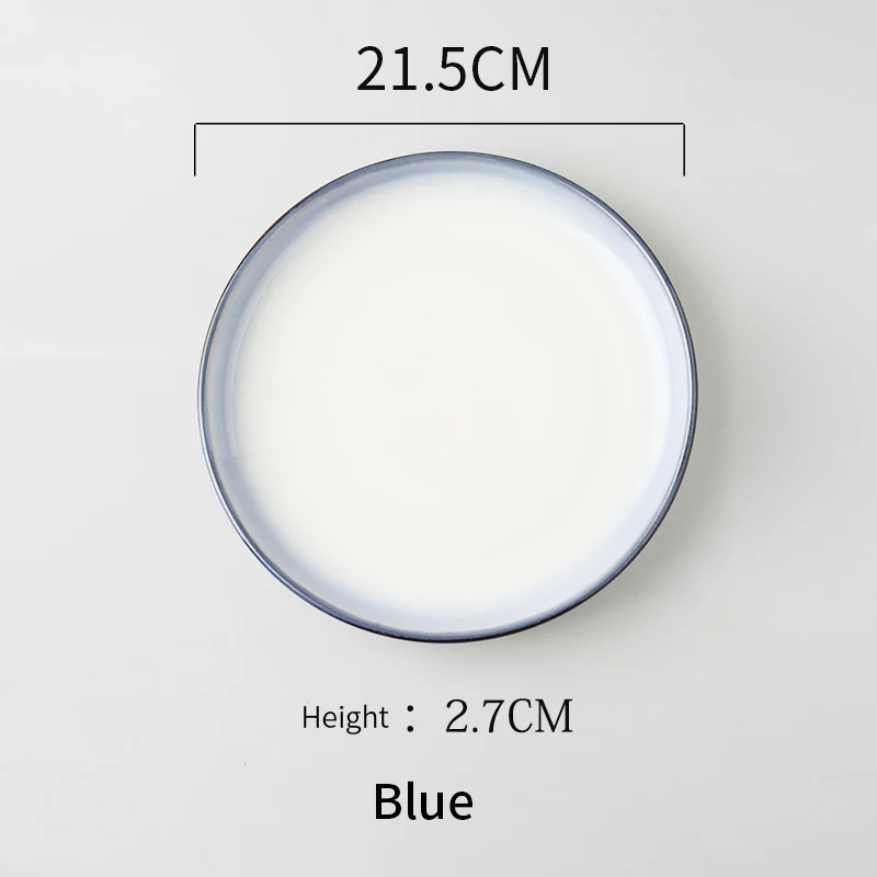 RUX мастерской японская керамика неглубокая тарелка десерт Салатница набор кухонных столовых приборов инструмент для ресторана украшения - Цвет: Blue-Small