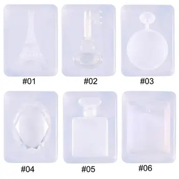 

Eiffel Tower Key Bottle Shape Pendant Silicone Mold Resin Jewelry Making Tools