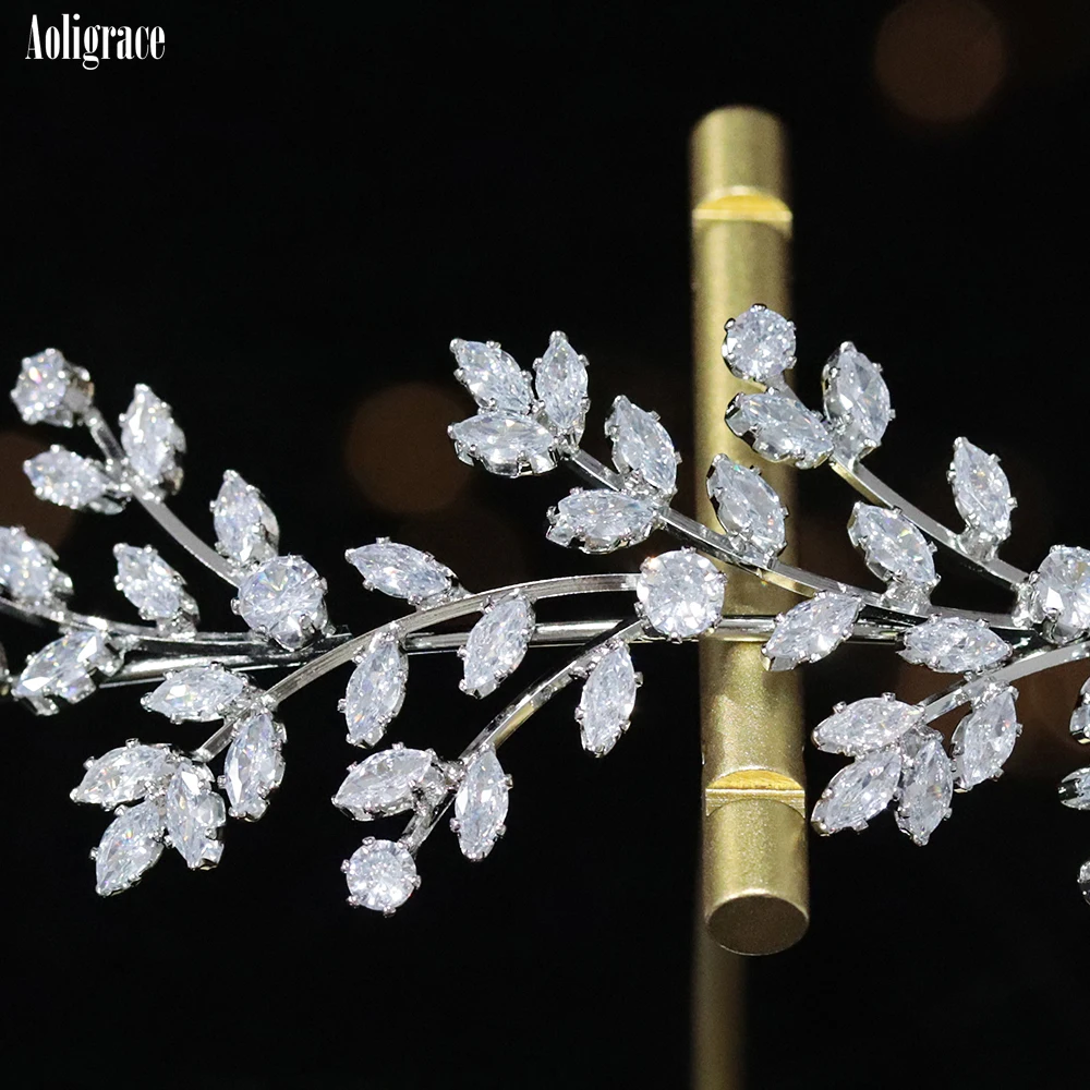 2022 New Cubic Zirconia Tiaras and Crowns for Women Shiny Zirconia Hairband Gold CZ Hair Accessories Wedding Bridal Headband