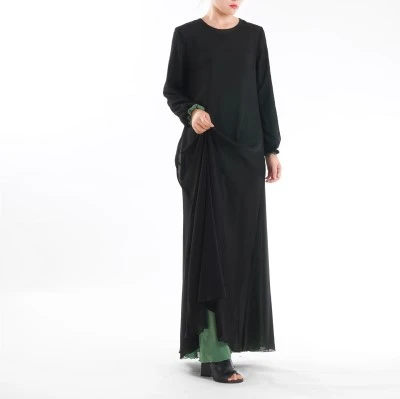 black and green Арабская одежда с обеих сторон платье Пряжа новая Двусторонняя одежда мусульманская одежда abaya Muslimischen Schwarz abaya Islamische Kleidung - Цвет: black and green