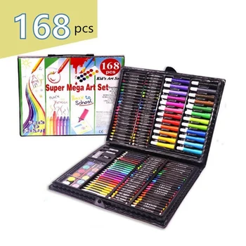 

Free Shipping 168pcs Painting Tools, Watercolor Pens, Crayons, Pastels, Gouache, Scissors, Stapler, Pencil Sharpener, etc