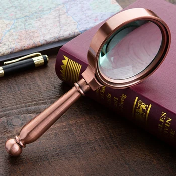 

Portable 10X Magnifying Glass Handheld Definition Metal Magnifier For Eye Loupe Glass Outdoor Tools Retro Jewelry Reading High