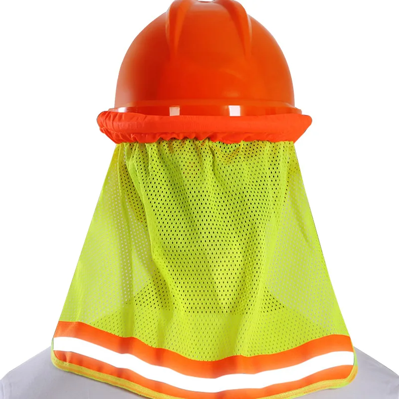 Hard Hat Sun Shade Neck Shield Reflective Stripe Mesh Breathable Neck Sunshade for Safety