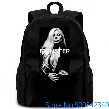 

Lady Gaga Monster Logo Black Unisex Custom Newest Stranger Things women men backpack laptop travel school adult