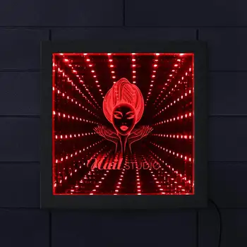 

Nail Salon Infinity Mirror Wood Frame Manicures Shop Polish Fashion Business Sign Mesmerizing Illusion Tunnel Vision Lighted