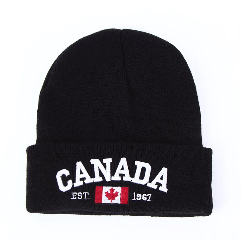 Шапка Gorros Mujer Invierno, новинка, зимняя вязаная шапка, s, Канада, с вышитыми буквами, Хлопковая мужская шапка, унисекс, мешковатая шапка, вязаная крючком, для улицы