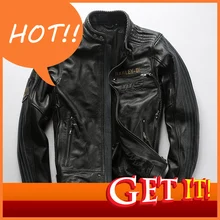 Новая Осенняя зимняя куртка из натуральной кожи, дизайнерская винтажная Толстая Классическая мотоциклетная куртка из коровьей кожи, теплые ветрозащитные пальто