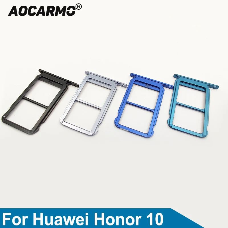 Aocarmo para Huawei Honor 10 COL-AL10 Honor10 negro/gris/azul/púrpura SD MicroSD titular Nano bandeja de tarjeta Sim ranura