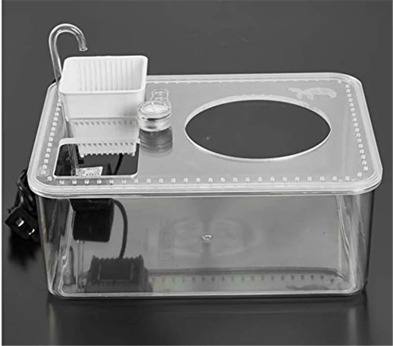 

Saim Turtle Tank Desktop Aquatic Turtle Kit Aquarium Starter Kit Fish Reptile Island Turtle Tank Habitat Breeding Box