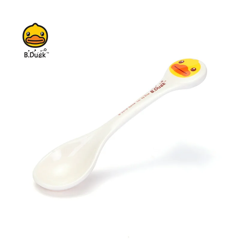 

B. Duck Small Yellow Duck Children Spoon Sub-Baby Learn to Eat Spoon Cartoon Infant Dietary Supplement Portable Daily Life Diet