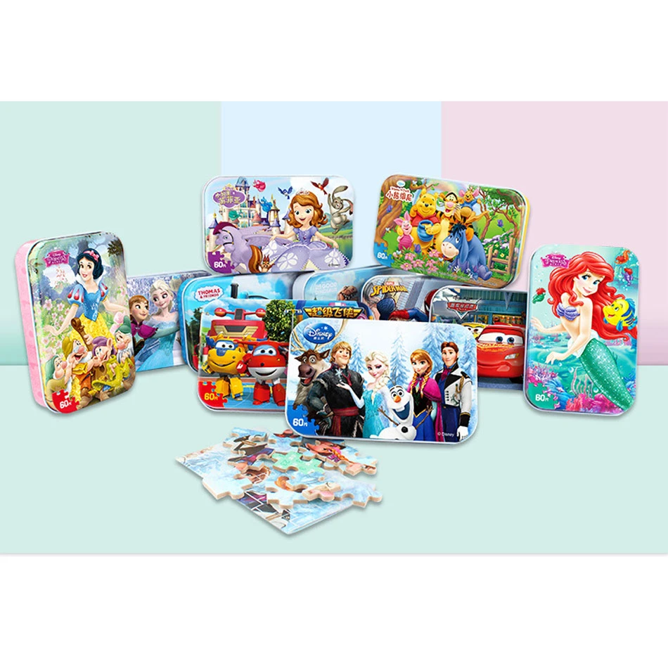 Disney Intelligent детские игрушки 60 штук 3D головоломка дети мультфильм животные/трафик