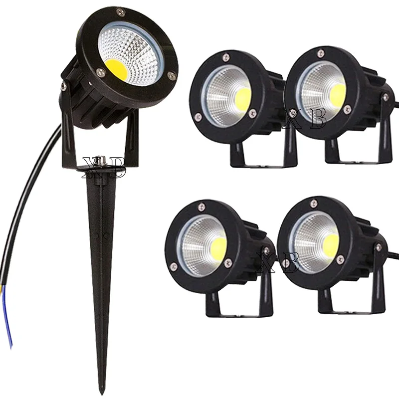 4PCS New Style COB Garden Lawn Lamp 220V 110V 12V Outdoor LED Spike Light 3W 5W 10W Path Landscape Waterproof Spot Bulbs garden lights