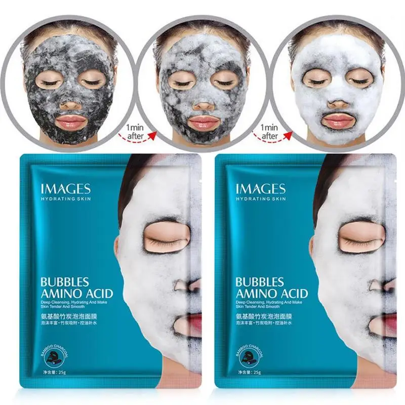 Кислородная пузырчатая черная маска Корейская Косметическая увлажняющая бамбуковая угольная маска для контроля за маслом черная маска для лица отбеливающая уход за кожей лица