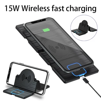 

Ultra Thin Foldable Qi Wireless Charger Pad 15W Fast Charging Stand For Samsung Galaxy S8 S9 S10 Plus Note 8 9 Protable Charger