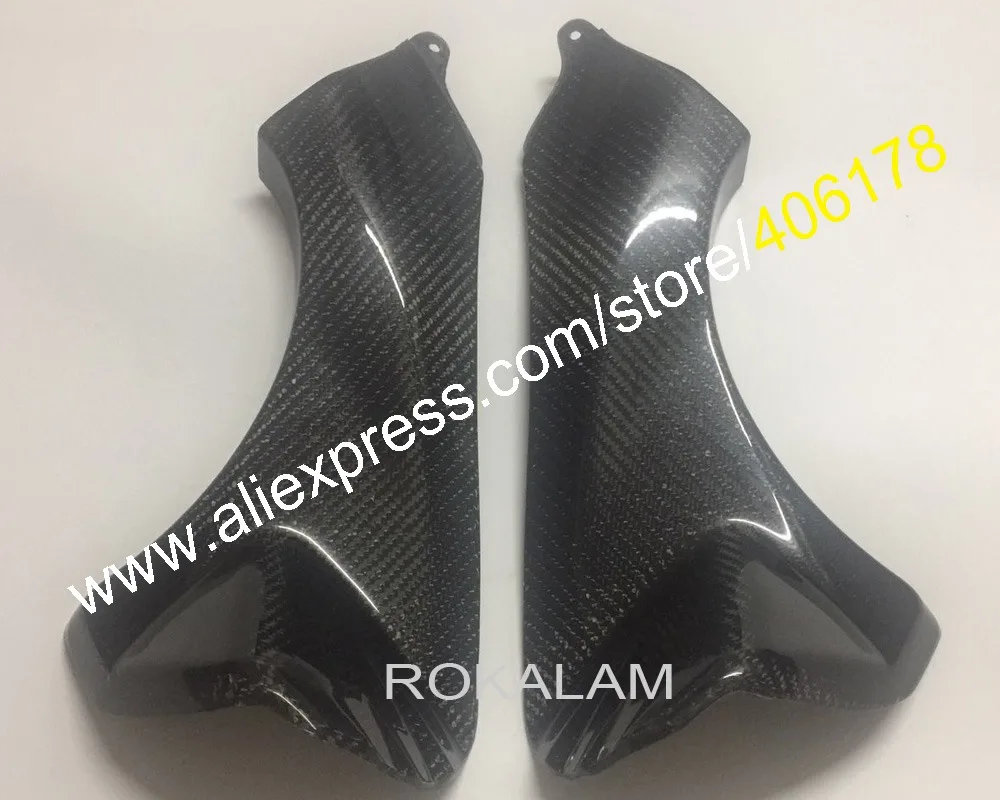 

Hot Sales,2 x Carbon Fiber Intake Dash Panels Fairings For Kawasaki ninja ZX-6R 2007 2008 ZX6R Upper Front Dash Air Intake Cover