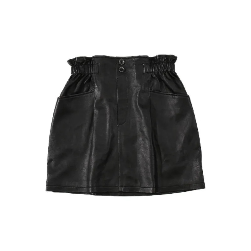 2020 Nieuwe Collectie Dames Rokken Lederen Elastische Taille Zwart Mini Casual Koreaanse Mode Vrouwen Echte Schapenvacht Sexy Rokken 2020 Nieuwe Collectie Dames Rokken Lederen Elastische Taille Zwart Mini Casual Koreaanse Mode Vrouwen Echte Schapenvacht Sexy Rokken