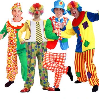 

Adult Man Clown Clothes Halloween Cosplay Costume Christmas Droll Role Play Party Masquerade Funny Clowns Disfraz