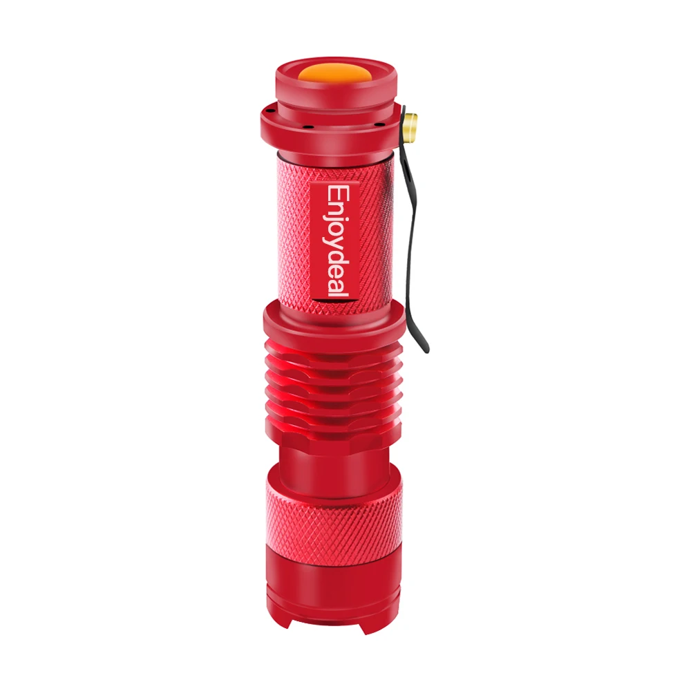 Red flashlight Портативный светодиодный фонарик Q5 2000lm мини-фонарик водонепроницаемый светодиодный фонарь 5 цветов 1 Режим масштабируемый светодиодный фонарь penlight AA 14500 - Испускаемый цвет: Red flashlight