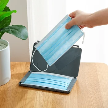 

Face Cover Container Storage Box Portable Transparent Organizer Plastic Stationery Case Dustproof For Home Office