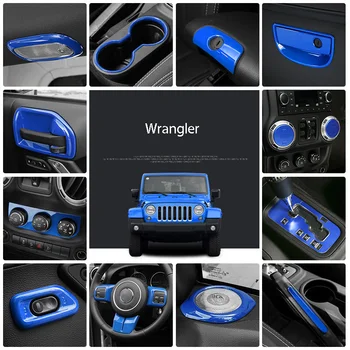 

For Jeep Wrangler 2011-2017accessories Steering wheel Outlet Car door decorate ABS material interior trim stickers