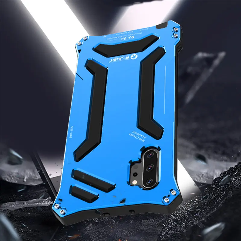 

For Samsung Galaxy Note 10 Case R-JUST Gundam Armor Life Waterproof shockproof Aluminum Metal Cases for Samsung note 10 plus