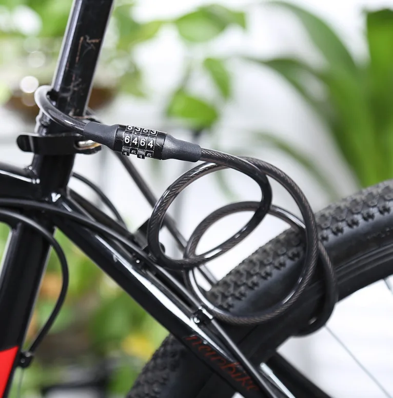 จักรยานล็อคจักรยาน4หลักรหัสผ่านล็อค Anti-Theft ความปลอดภัยแบบพกพาโซ่รถจักรยานยนต์รหัสผ่านล็อค Universal