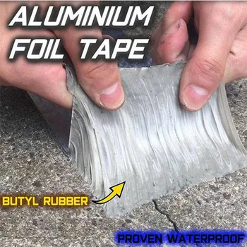 

Aluminum Foil Butyl Rubber Tape Self Adhesive High temperature resistance Waterproof for Roof Pipe Repair Stop Leak Sticker