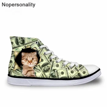 

Nopersonality New Autumn Shoes for Men Casual Canvas Shoes Fashion Dollar Printing Lace-up Flat High Top for Teen Boys Student