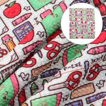 

50*140cm Back to School Patchwork Printed Bullet Textured Liverpool fabric for Tissue Kids for Sewing Doll,c9868