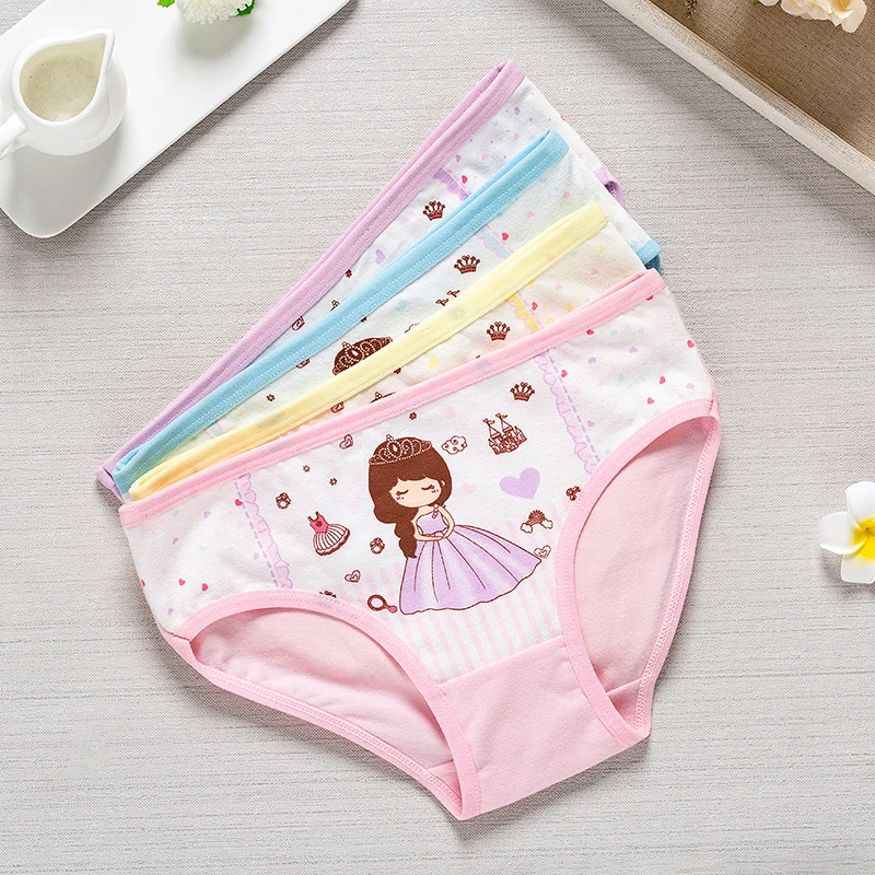 4Pcs/set Cotton Panties For Girls Kids Short Briefs Baby Girl Underwear Children Underwear Child Cute Cartoon Shorts Underpant