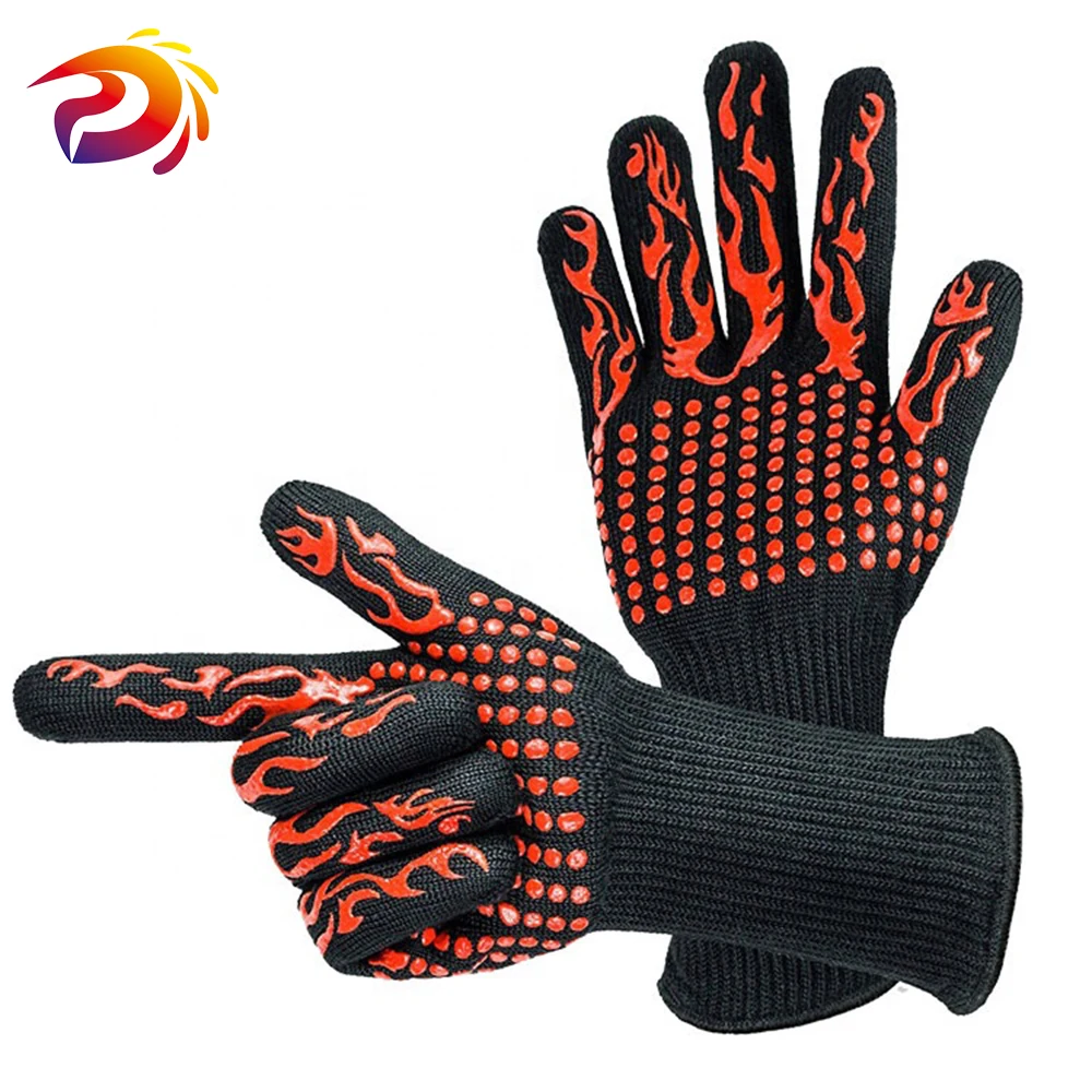 1Pcs BBQ grill glove High temperature Heat Resistant barbecue Fire Protection Gloves For Cooking Baking Microwave Oven | Безопасность и
